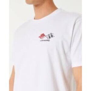 Hollister Mens White Corvette Stingray Graphic T-Shirt 100% Cotton Relaxed Fi